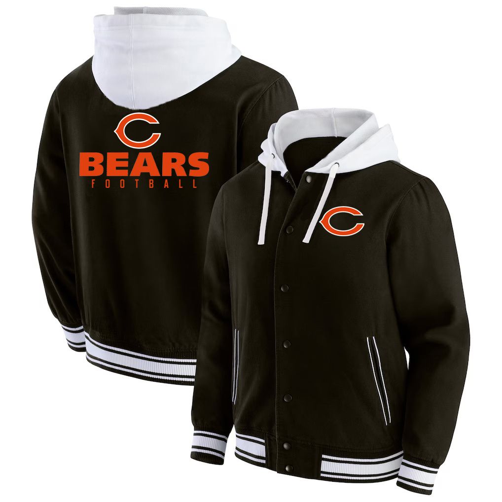 Men 2026 NFL Chicago Bears  jacket hoodie Black 012->chicago bears->NFL Jersey
